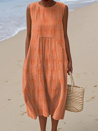 Women's Sleeveless Textured Midi Dress - lifestyle