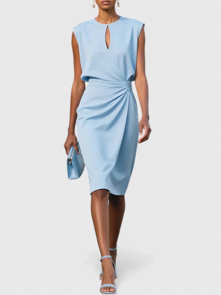 Women's Sophisticated Ruched Dress - back