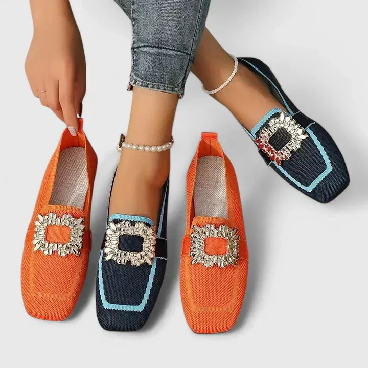 Women's Square Toe Orthopaedic Loafers - close-up