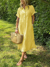 Women's Striped Shirt Midi Dress - view